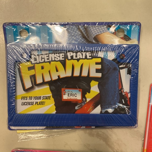 3 mini License Plate frames with zip ties and stickers - Picture 6 of 6